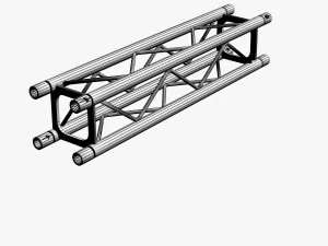 trusses square triangular beam bundle collection - 129 pcs modular 3D Model