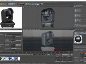 stage lighting collection 4 pieces 3D Model