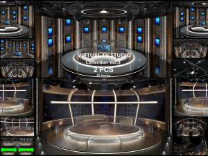 Virtual TV Studio Sets - Collection Vol 9 - 2 PCS DESIGN 3D Model