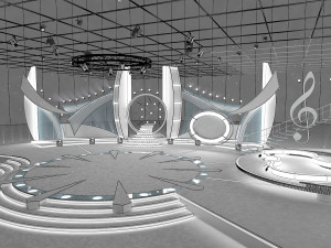 virtual tv studio entertainment set 1 Modèle 3D