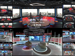 Virtual TV Studio Sets - Collection Vol 11 - 2 PCS DESIGN 3D Model