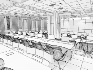 TV Studio Control Room 1 3D Model