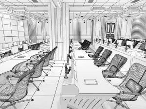 TV Studio Control Room 1 3D Model