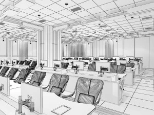 TV Studio Control Room 1 3D Model
