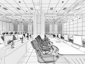 TV Studio Control Room 1 3D Model