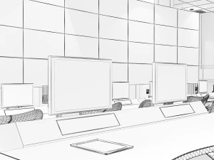 TV Studio Control Room 1 3D Model