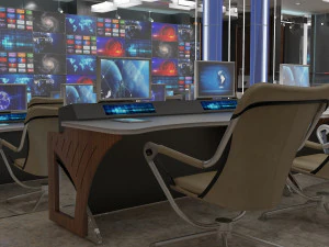 TV Studio Control Room 1 3D Model