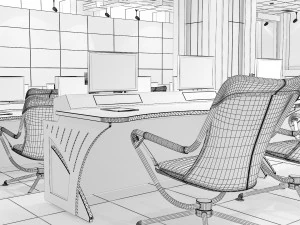 TV Studio Control Room 1 3D Model