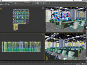 TV Studio Control Room 1 3D Model