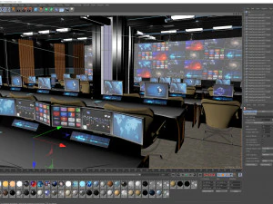 TV Studio Control Room 1 3D Model