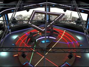 Virtual TV Studio Chat Set 2 3D Model