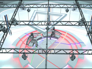 Virtual TV Studio Chat Set 2 3D Модель