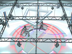 Virtual TV Studio Chat Set 2 3D Model