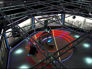 Virtual TV Studio Chat Set 2 3D Model