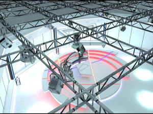 Virtual TV Studio Chat Set 2 3D Model
