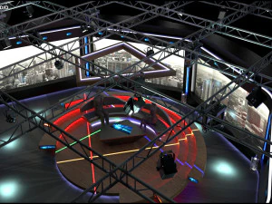Virtual TV Studio Chat Set 2 3D Model