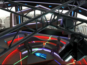 Virtual TV Studio Chat Set 2 3D Model