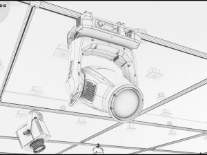 Virtual TV Studio Chat Set 2 3D Model