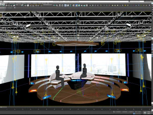 Virtual TV Studio Chat Set 2 3D Model