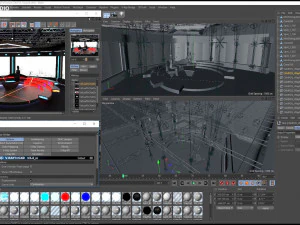 Virtual TV Studio Chat Set 2 3D Model