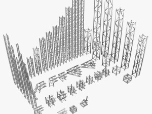 square light trusses collection - 50 pcs modular 3D Модель