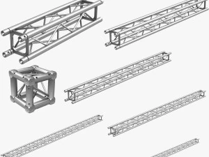 square light trusses collection - 50 pcs modular 3D Model