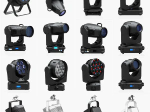 stage lighting collection 14 pieces 3D Model