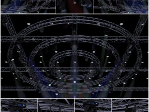 tv studio stage truss and lights 3D Model
