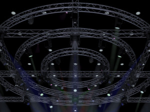 tv studio stage truss and lights Modello 3D