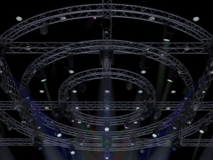tv studio stage truss and lights 3D Model