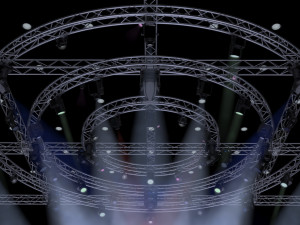 tv studio stage truss and lights Modello 3D