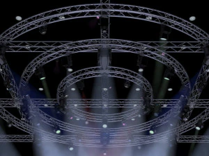 tv studio stage truss and lights 3D Model