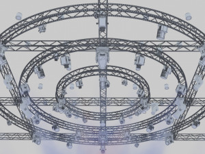 tv studio stage truss and lights Modello 3D