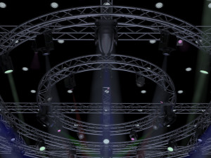 tv studio stage truss and lights Modello 3D
