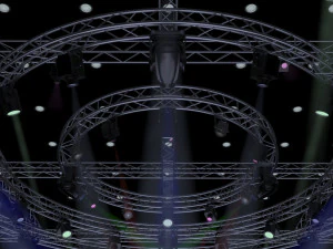 tv studio stage truss and lights 3D Model