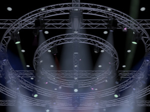 tv studio stage truss and lights Modello 3D