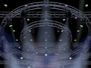 tv studio stage truss and lights 3D Model