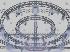 tv studio stage truss and lights Modello 3D