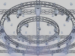 tv studio stage truss and lights 3D Model