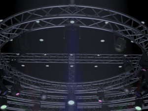 tv studio stage truss and lights Modello 3D