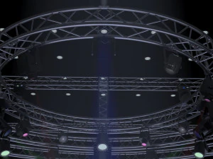 tv studio stage truss and lights 3D Model