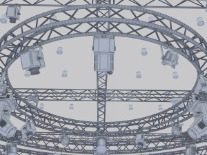 tv studio stage truss and lights Modello 3D