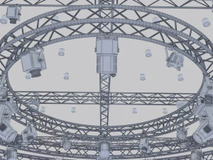 tv studio stage truss and lights 3D Model