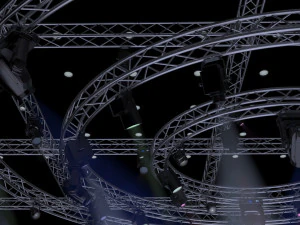 tv studio stage truss and lights 3D Model