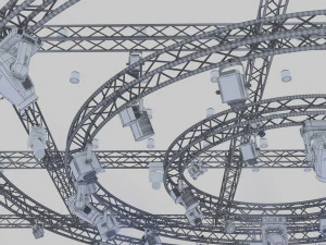 tv studio stage truss and lights 3D Model