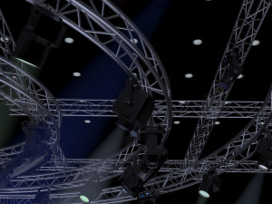tv studio stage truss and lights Modello 3D