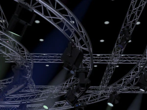 tv studio stage truss and lights 3D Model