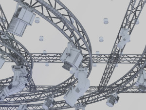 tv studio stage truss and lights Modello 3D