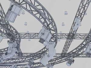 tv studio stage truss and lights 3D Model