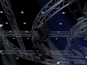 tv studio stage truss and lights 3D Model